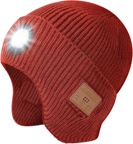 Vista 14 de Bluetooth Beanie with Light, HD Stereo Sound and Built-in Super Bright LED, Cool Gadgets Unique Tech Gifts for Men