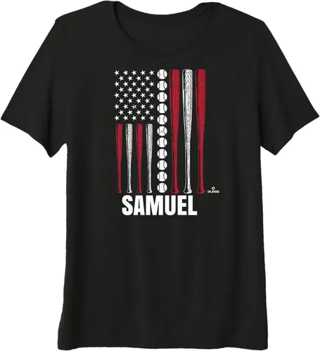 Vista 3 de Baseball American Flag Samuel Basallo Prospect Baseball Fan Premium T-Shirt