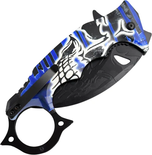 Vista 5 de Snake Eye Tactical Dark Fantasy Blade-Jumbo Every Day Carry Cuchillo plegable (azul)