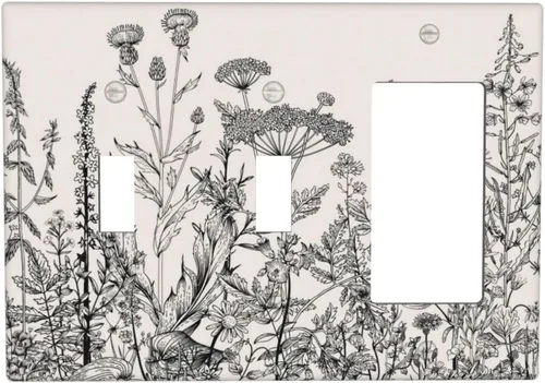 Vista 113 de Taupe Beige Marrón Gris Abstracto Arte 1-Banda Interruptor de Luz Doble de Recepción Placa de Pared Toma Cubiertas Eléctricas Decorativas Modernas
