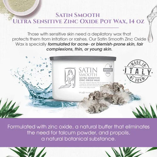 Vista 3 de Satin Smooth Waxing Duo: cera de depilación de óxido de zinc y gel calmante para la piel de aloe vera fresco