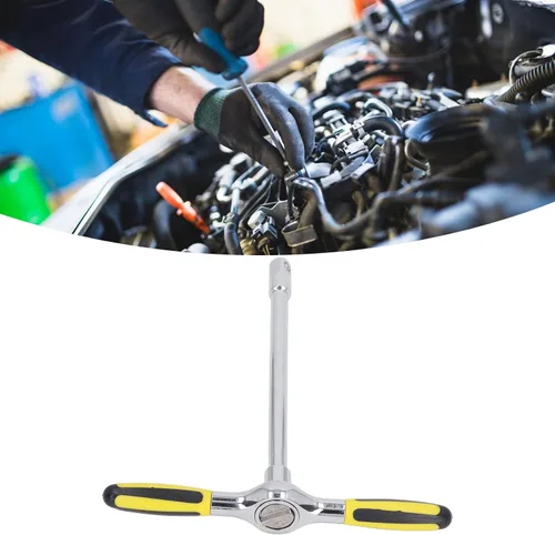 Vista 5 de Zerodis Llave de trinquete ajustable con mango en T, llave de trinquete de liberación rápida en T, llave de trinquete ajustable tipo T de una mano