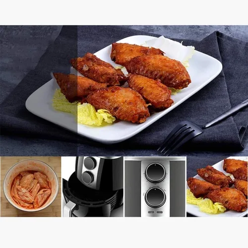 Vista 7 de Freidora de aire libre de aceite, más saludable y baja en grasa, mini horno, freidora de aire caliente, control de temperatura ajustable