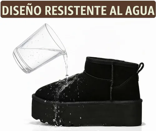 Vista 6 de Project Cloud Botines de cuero 100% genuino para mujer botas de plataforma Negro