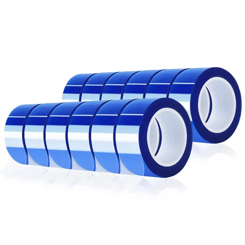 Vista 7 de MEBMIK 2 rollos de 20 mm x 16 m (52 pies) Cinta térmica azul de alta temperatura, cinta resistente al calor, cinta de transferencia de calor