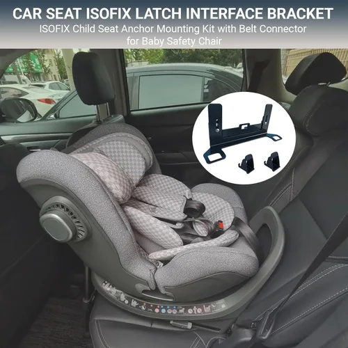 Vista 2 de ISOFIX - Soporte de interfaz universal para asiento de automóvil, kit de montaje de anclaje de asiento infantil ISOFIX con conector de cinturón