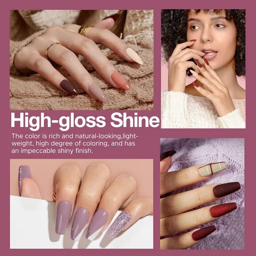 Vista 2 de AZUREBEAUTY Kit de Iniciación de Polvo para Uñas de Inmersión de 20 Colores Nude Marrón Brillantina Púrpura Azul Conjunto de Polvo y Líquido