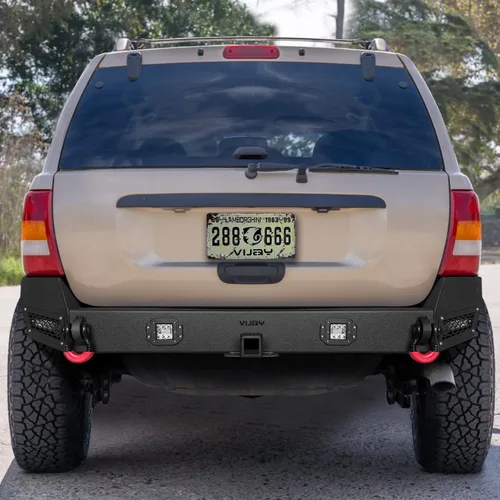 Vista 5 de Vijay Parachoques delantero y trasero para Grand Cherokee WJ 1999-2004 con placa de cabrestante y luces