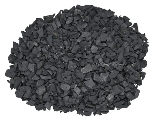 Vista 3 de Piedras de Shungit Crudas de Amazing Gemstone, Piedras de Shungit Reales para Purificación de Agua - 4-10mm Piedra Shungit Original (0.45 kg)