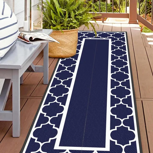 Vista 11 de GENIMO - Alfombra para exteriores de 8 x 10 pies, para patio, espacios amplios, impermeable, de pajillas de plástico, alfombra reversible