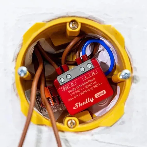 Vista 4 de Shelly 1PM Mini Gen4 Smart Switch, Wi-Fi, Matter & Zigbee, 1 canal 8A