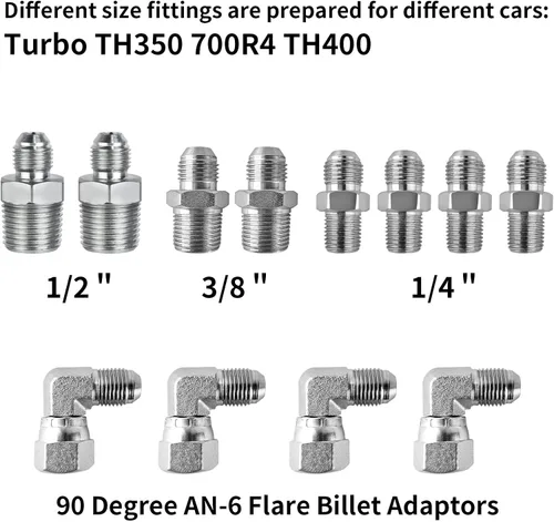 Vista 6 de MuHize Líneas de refrigeración de transmisión de 52 pulgadas 6AN - Línea de transmisión trenzada de acero SAE para TH400 TH350 700R4, compatible