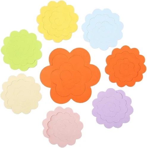 Vista 9 de Quilling Paper Blossom Paper Kit 20PCS Diseño de flores Colorido Kit de Quilling Papel Roseta Flor Quilling Paper (Color al azar)