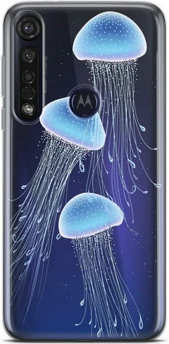 Vista 7 de Mertak Funda para teléfono compatible con Motorola Edge + Moto G9 G8 Plus G7 Play Power Z4 diseño Sea Red TPU Flexible Silicona Delgada Animal Crab