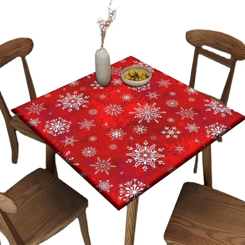 Vista 37 de Mantel redondo ajustable con borde elástico floral azul, mantel con borde elástico de estilo floral pastoral, almohadilla de mesa de poliéster