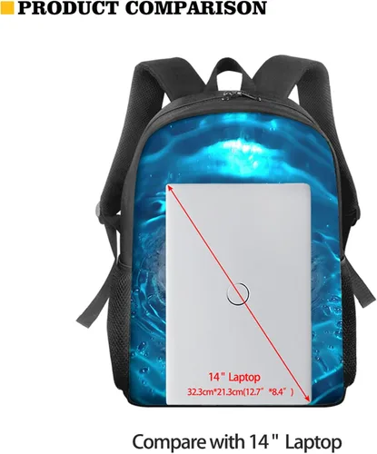 Vista 4 de Bulopur Bolsas escolares de fútbol, juego de 3 piezas para adolescentes, niños y niñas, lonchera de fútbol Blue Lightning para escuela primaria
