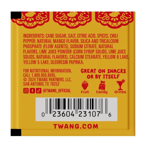 Vista 2 de Twang erz Snack Topping, chile de mango, paquetes de 0.04 oz (paquete de 200)