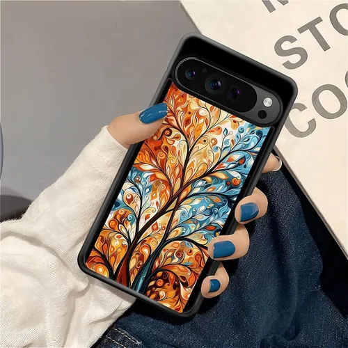Vista 609 de Compatible con Google Pixel 4A 5G Mobile Case Creative Acrylic Panel trasero Silicona Protección Grip especialmente diseñado para Google Pixel 4A 5G