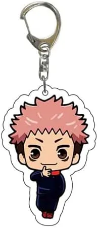 Vista 7 de Colgante de llavero de Jujutsu Kaisen Itadori Yuji Satoru Anime de doble cara transparente acrílico colgante llavero colgante Transparente 2 inches