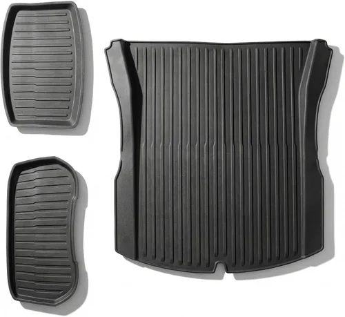 Vista 15 de Revestimientos de Carga para Todo Clima para Tesla Model 3 Alfombrillas de Maletero, Alfombrillas Protectoras de Bandeja de Maletero Delantero