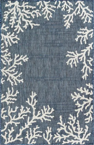 Vista 14 de Liora Manne Carmel - Alfombra decorativa de mezcla sintética para interiores y exteriores, de bajo perfil, contemporánea, decoración de peces Agua