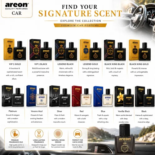 Vista 7 de AREON MCP03 Perfume para Coche 1.7 Fl Oz. (50ml) Botella de Vidrio Ambientador en Aerosol para Coche, Aroma RED Rojo