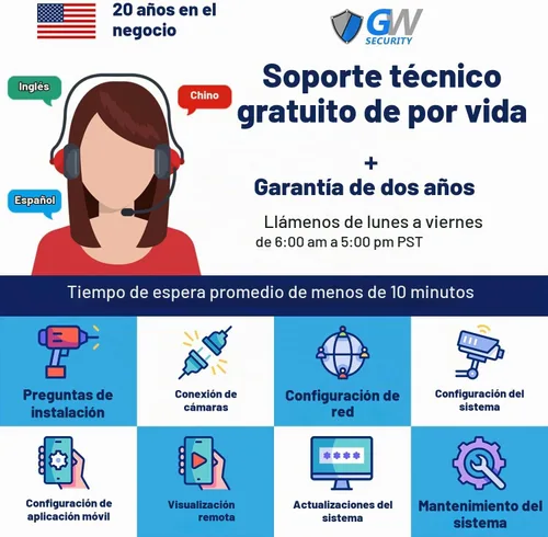Vista 7 de GW Security Sistema de cámara de seguridad AI compatible con 16 canales 4K