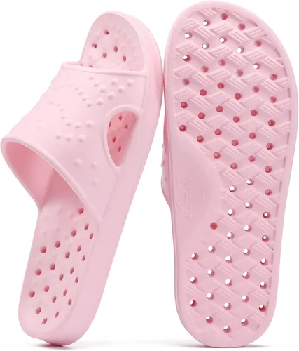 Vista 7 de shevalues - Zapatos de ducha para mujer con soporte de arco y de secado rápido, sandalias de playa ligeras con agujeros de drenaje