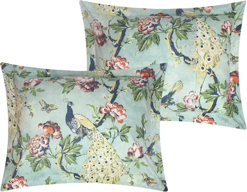 Vista 4 de Greenland Home Pavona - Juego de funda de edredón victoriana 100% algodón, 2 piezas, tamaño individual, jade