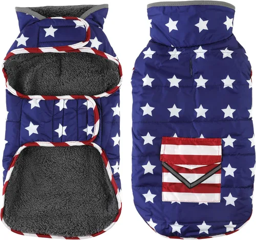 Vista 10 de Petglad - Abrigo de invierno impermeable para perro con bolsillo, chaleco