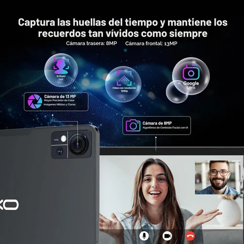 Vista 6 de Tablet Tablet Android 15 de 11 pulgadas, 16 GB de RAM, 128 GB ROM 1 TB Expand, 4G LTE y 5G WiFi, Octa-Core, cámara de 21 MP, 8000 mAh, GPS, tabletas