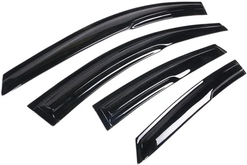 Vista 5 de Visor de ventana compatible con Ford Focus 2012-2018, protector de sol y lluvia acrílico tintado en humo, deflector de aire y ventilación de IKON