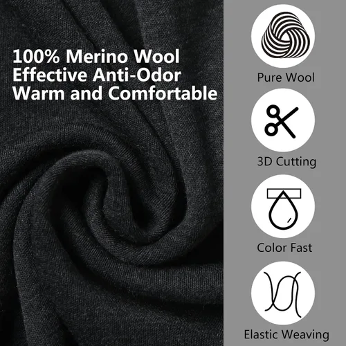 Vista 5 de ZEAL WOOD Merino 250 Baselayer Crew - Camisa térmica de manga larga para hombre y mujer, lana merino 250, pantalones inferiores de capa base