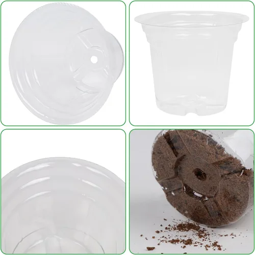 Vista 6 de winemana Bandeja de inicio de semillas de 4 pulgadas para semillas de lechuga de hierbas vegetales, macetas para plantas de interior y tierra
