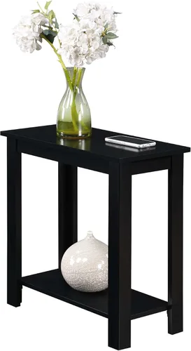 Vista 3 de Convenience Concepts Designs2Go Baja - Mesa auxiliar para silla de 23.75 pulgadas, moderna mesa de sala de estar con estante de almacenamiento Negro