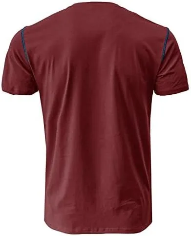 Vista 4 de M&F EVENMINE Mens Fashion Casual Front Placket Basic Short Sleeve Henley T-Shirts Button Cotton Pocket Tee