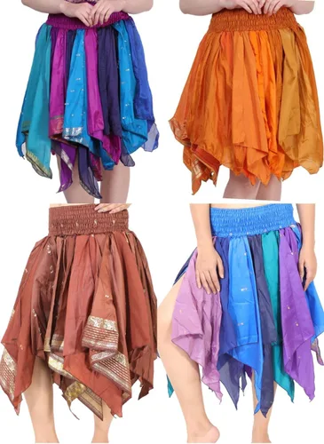 Vista 6 de Wevez Falda estilo hojas tribales para mujer, paquete de 3, talla única, surtido, Variado