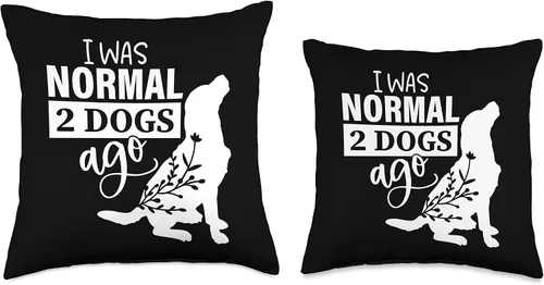 Vista 3 de Smarty Pants Designs I was Normal 2 Ago Funny Dog Lover - Almohada de 16.0 x 16.0 in, multicolor