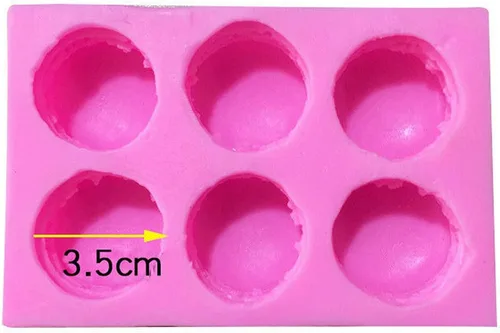 Vista 4 de Molde de silicona para macarrón de 6 agujeros, suministros de molde para hornear chocolate (color aleatorio)