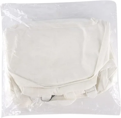 Vista 9 de Zicac Mochila de lona unisex DIY Mochila de mochila (gris, con bolsillo lateral), Blanco, Mochilas Daypack