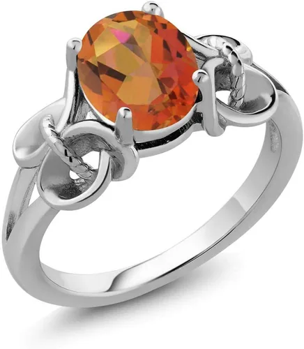 Vista 49 de Gem Stone King Anillo de compromiso ovalado con piedra natal para mujer, plata de ley 925, ovalado de 0.354 x 0.276 in, anillo de compromiso
