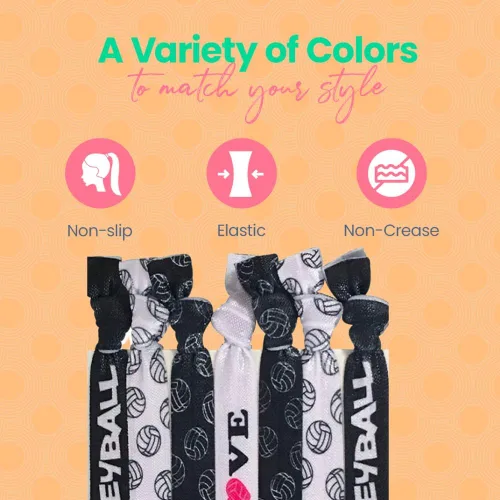 Vista 3 de SportyBella - Accesorios para el cabello de voleibol para niñas, elásticos