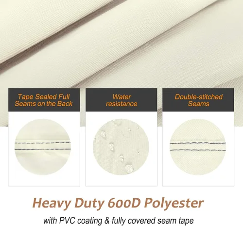 Vista 2 de NettyPro Funda de sofá biplaza para exteriores, impermeable, de 3 plazas, muebles de patio, banco, 58 pulgadas de ancho x 37 pulgadas de profundidad