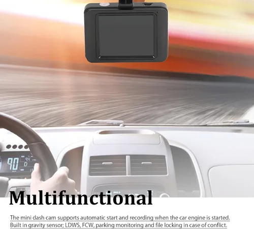 Vista 6 de Dash Cam, cámara de tablero inteligente de 1080P, cámara frontal y trasera con detección de movimiento, grabación en bucle, sensor G, modo