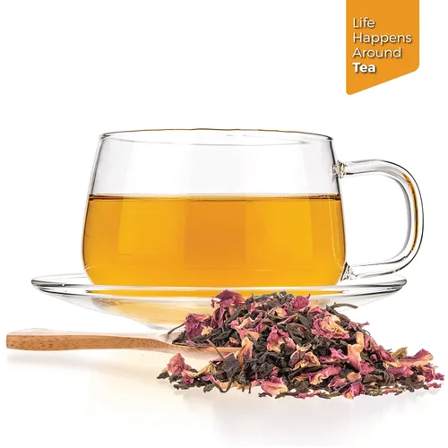 Vista 3 de Tealyra - Rosy Earl Grey - Té negro de Sri Lanka con té verde jazmín y pétalos de rosa - Té fresco galardonado - Té de hojas sueltas - Cafeína media