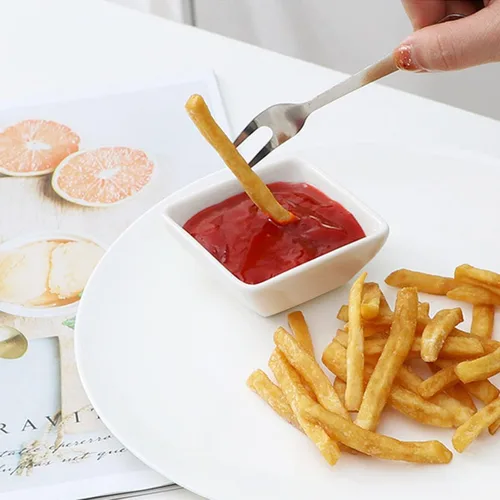 Vista 2 de Juego de 6 cuencos de cerámica ultra fuertes de 3 onzas, mini tazón de plato de salsa de soja, servidor de condimentos, se puede utilizar para salsa