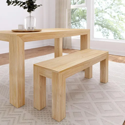 Vista 18 de Plank+Beam Mesa de comedor de 48 pulgadas, mesa de cocina de madera maciza de 48 pulgadas, mesa de comedor rectangular para comedor, oficina