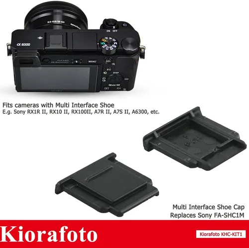 Vista 3 de Multi interfaz MI Hot Shoe Cover Protector Cap para Sony A7IV III ZV-E10 ZV1 A7C A7SIII A7RIV A6600 A6500 A6400 A6300 A6100 A6000 Cámara Flash