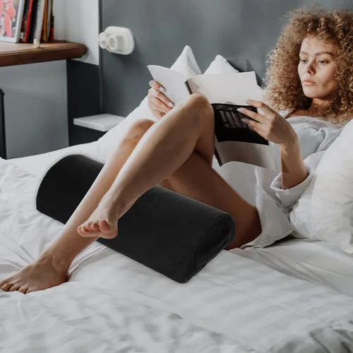 Vista 9 de Almohada de rodilla para piernas, almohada de apoyo lumbar para dormir, almohada de espuma viscoelástica para media luna para piernas, rodillas