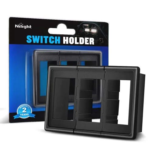 Vista 19 de Nilight Barra de luz LED, soporte para interruptor basculante, kit de carcasa de interruptor de panel de plástico ABS negro, carcasa